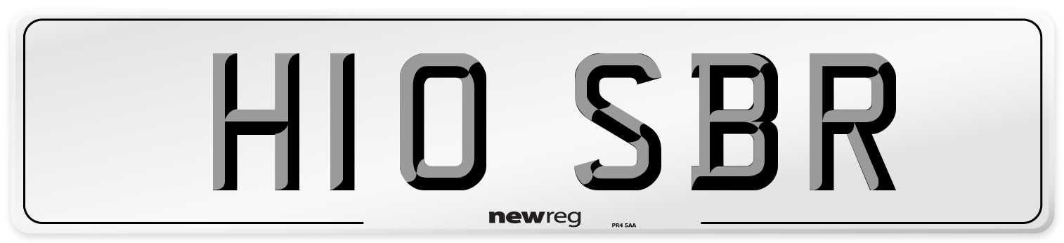H10 SBR Number Plate from New Reg
